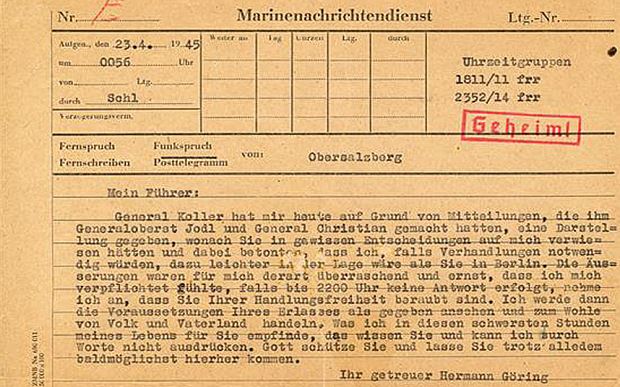 Telegram That Riled Hitler in Final Days Sells at Auction