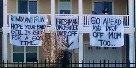 Signs 'Welcome' Freshman Girls in Worst Way Possible