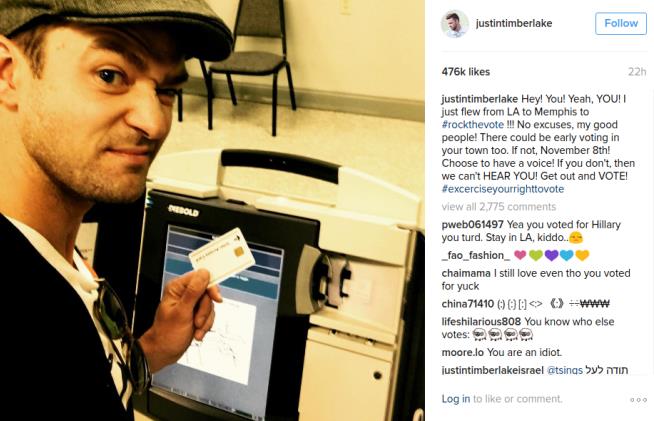 Justin Timberlake's Voting Selfie Could Land Him in Jail