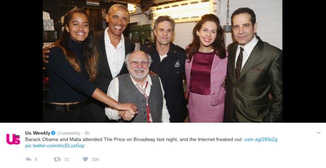 Back From Vacation, Obama Hits Broadway