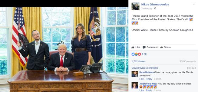 Teacher's Pic Showing LGBT Pride Next to Trump Goes Viral
