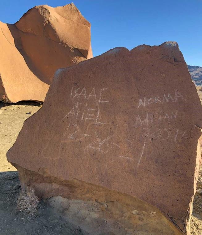 Vandals Scratch Names Over 'Priceless' Rock Art
