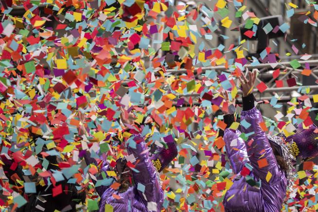 Drop Tests Confetti Before New Year's Eve
