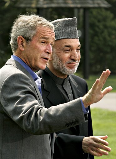 Bush, Karzai Diverge on Iran