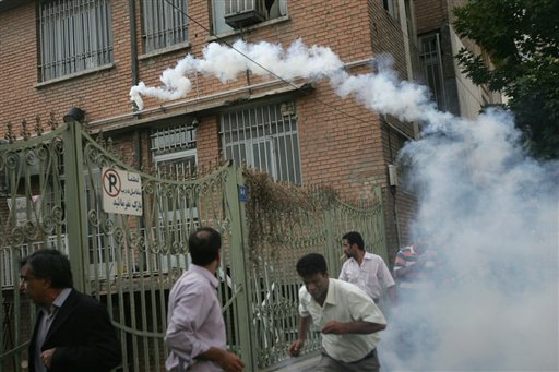 Police End Tehran Protest With Tear Gas