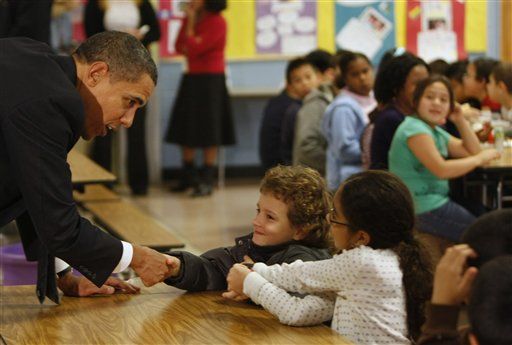 School Day Includes Obamas-Teacher Conference