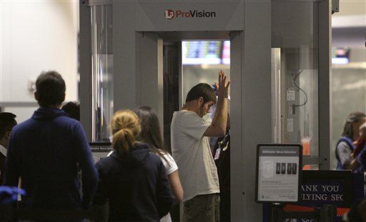 New Airport Scanners Stacked Up In Storage