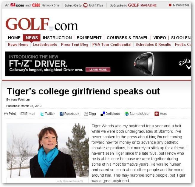Tiger's College Galpal: He Was Faithful