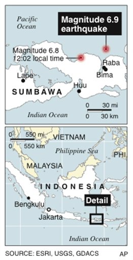 Indonesia Quakes Kill at Least 3