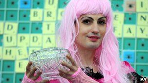 She's in the Pink After Grabbing Scrabble Crown