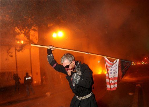 Occupy Oakland's Brutal Night: Fires, Arrests, Tear Gas