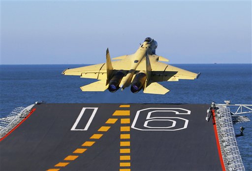 China Lands First Jet on Its First Aircraft Carrier