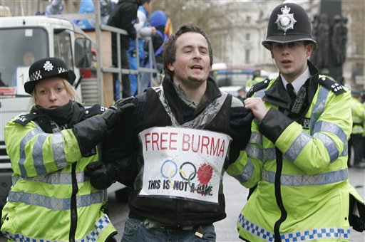 London Erupts in Torch Protests