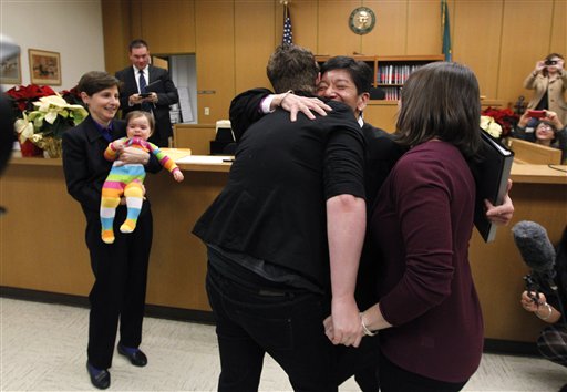 Wash. Begins Gay Marriages at Midnight