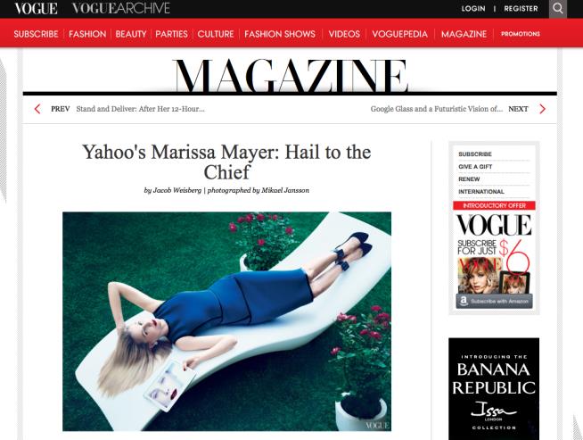 Marissa Mayer's Vampy Vogue Pic Sells Out Geeks