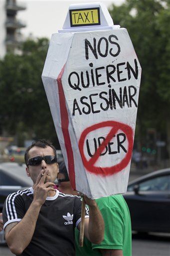 Cabbies Clog Europe Streets to Protest Ride-Sharing Uber