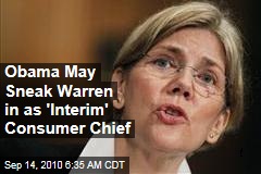 Obama May Sneak Warren in as 'Interim' Consumer Chief