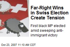 Far-Right Wins in Swiss Election Create Tension
