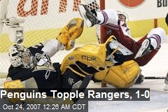 Penguins Topple Rangers, 1-0