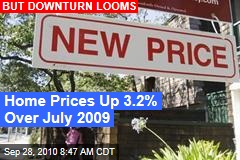 Home Prices Up 3.2% Over July 2009