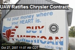 UAW Ratifies Chrysler Contract