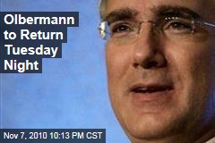 Olbermann To Return Tuesday Night