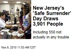 New Jersey's Safe Surrender Program Draws 3,901 People ... Including 550 Not Wanted for Anything