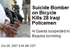 Suicide Bomber on Bicycle Kills 28 Iraqi Policemen