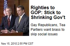 Righties to GOP: Stick to Shrinking Gov't