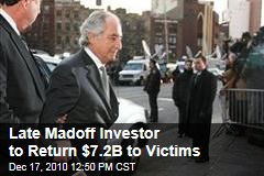 Late Madoff Investor to Return $7.2B to Victims