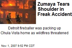 Zumaya Tears Shoulder in Freak Accident