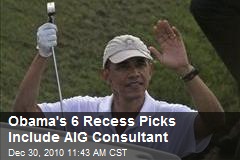 Obama's 6 Recess Picks Include AIG Consultant