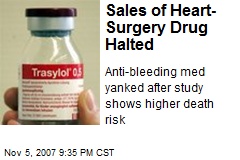 Sales of Heart-Surgery Drug Halted