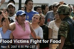Flood Victims Fight for Food