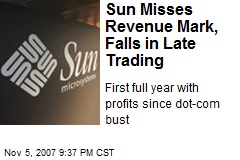 Sun Misses Revenue Mark, Falls in Late Trading