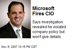 Microsoft Fires CIO