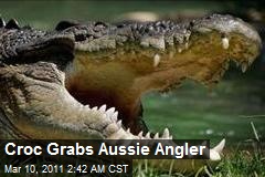 Croc Grabs Aussie Angler