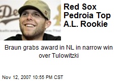 Red Sox Pedroia Top A.L. Rookie