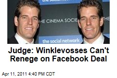 Winklevoss Twins Tyler and Cameron Lose Appeal, Must Stick With Facebook Settlement
