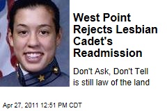 West Points Rejects Lesbian Katherine Miller's Bid to Be Readmitted Over Don't Ask, Don't Tell