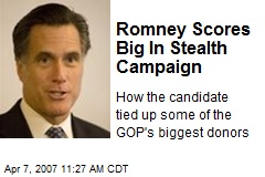 Romney Scores Big In Stealth Campaign