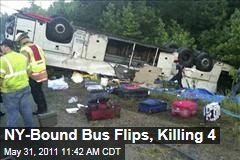 New York Bound Bus Flips, Killing 4