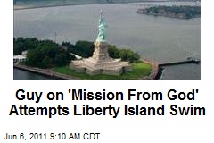 Guy on &#39;Mission From God&#39; Attempts Liberty Island Swim