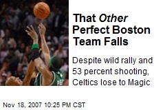 That Other Perfect Boston Team Falls