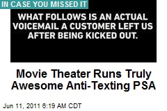 Movie Theater Runs Truly Awesome Anti-Texting PSA