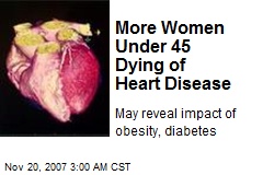 More Women Under 45 Dying of Heart Disease