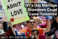 NY&#39;s Gay Marriage Showdown Could Come Tomorrow