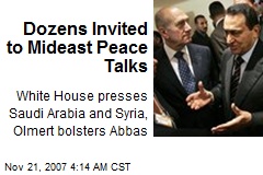 Dozens Invited to Mideast Peace Talks