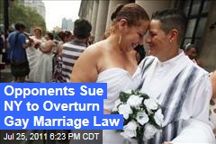 Opponents Sue to Overturn Gay Marriage Law