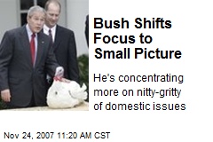 Bush Shifts Focus to Small Picture
